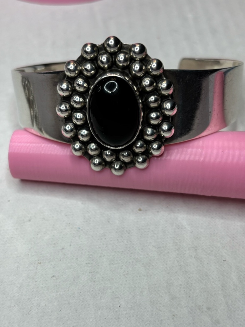VTG - Mexican 925  ONYX Cuff Bracelet